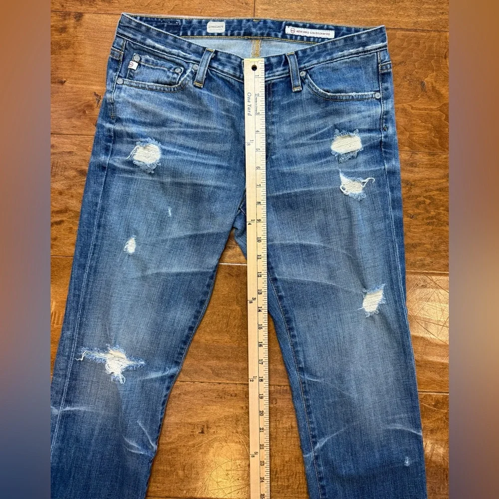 AG Premiere Skinny Straight Jeans Distressed Medium Wash 28